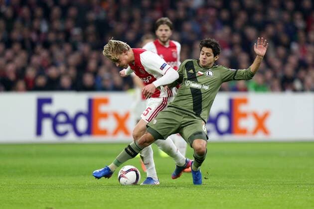 AMSTERDAM 23.02.2017 UEFA EUROPA LEAGUE SECOND LEG MATCH: AJAX AMSTERDAM - LEGIA WARSAW: KASPER DOLBERG, GUILHERME  20170223CSLG0018