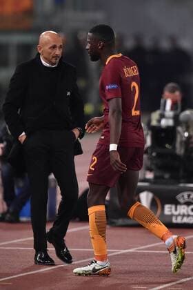 Antonio Rüdiger sent off from referee Felix Zwayer, Luciano Spalletti Roma 23-02-2017 Stadio Olimpico Football Europa League 2016 2017 Round of 32 AS Roma - Villarreal AndreaxStaccioli