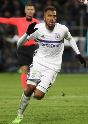 Anderlecht s Isaac Kiese Thelin celebrates after scoring during a game between Russian team FC Zenit and Belgian soccer team RSC Anderlecht, return leg of the 1 16 finals of the Europa League competition, Thursday 23 February 2017, in Saint Petersburg, Russia. Anderlecht won 2-0 the first leg. VIRGINIExLEFOUR  x05053422x