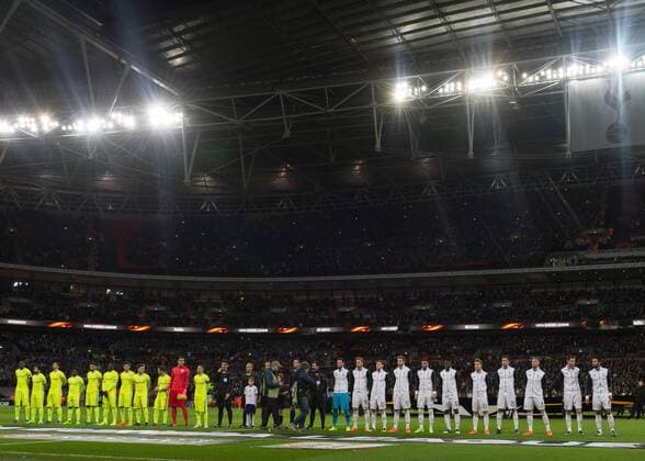 Tottenham Hotspur and KAA Gent Line up during the UEFA Europa League Round of 32 Game 2 match between Tottenham Hotspur and Gent at Wembley Stadium, London, England on 23 February 2017. Copyright: xVincexxMignottx 14290009