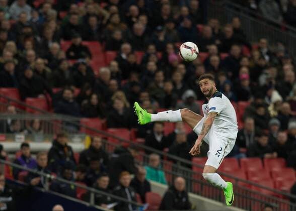 Kyle Walker of Tottenham Hotspur in action during the UEFA Europa League Round of 32 Game 2 match between Tottenham Hotspur and Gent at Wembley Stadium, London, England on 23 February 2017. Copyright: xVincexxMignottx 14290023