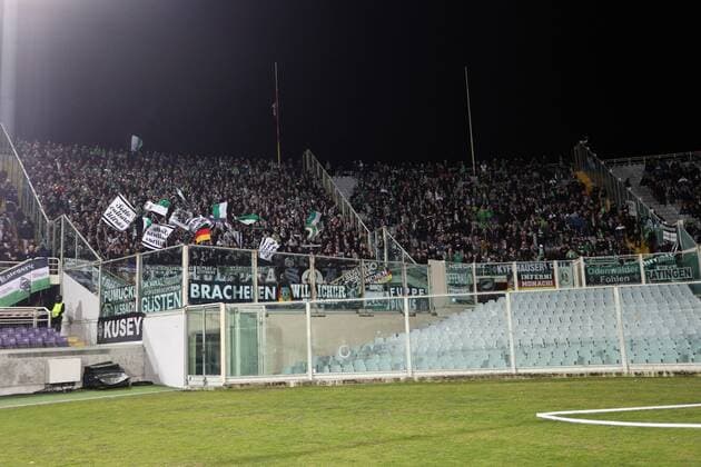 Fußball, EL, AC Florenz - Borussia Mönchengladbach Fans Borussia Mönchengladbach Supporters Borussia Mönchengladbach Firenze 23-02-2017 Stadio Artemio Franchi Fiorentina - Borussia Mönchengladbach Fiorentina - Borussia M gladbach Europa League 2016 2017 - Round of 16 2nd leg lucaxpagliaricci