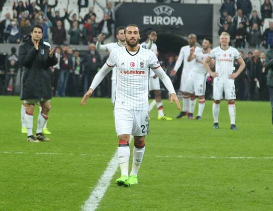 UEFA Europa League match between Besiktas and Hapoel Beer Sheva at Vodafone Arena in Istanbul , Turkey on February 23, 2017. Final Score : Besiktas 2 - Hapoel Beer Sheva 1 Pictured: Cenk Tosun of Besiktas . 