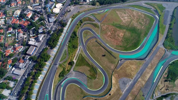 SAO PAULO, SP - 20.02.2017: Aerial view of the Municipal Autodromo Jose Carlos Pacce, known as the Interlagos Racetrack in Sao Paulo, SP, Brasilien. x1274450x  RodolfoxBuhrer
