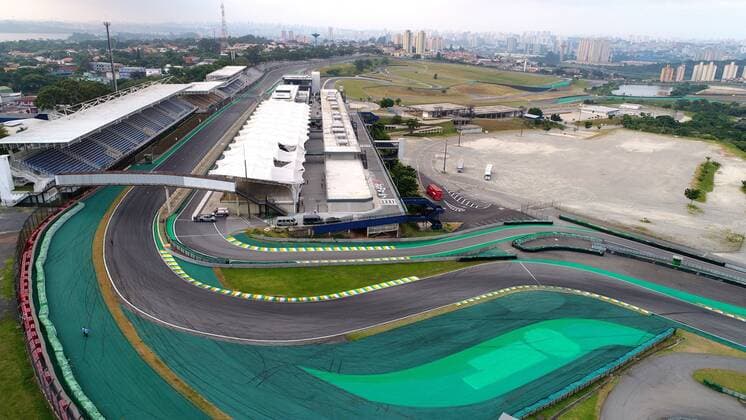 SAO PAULO, SP - 20.02.2017: Aerial view of the Municipal Autodromo Jose Carlos Pacce, known as the Interlagos Racetrack in Sao Paulo, SP, Brasilien. x1274457x  RodolfoxBuhrer