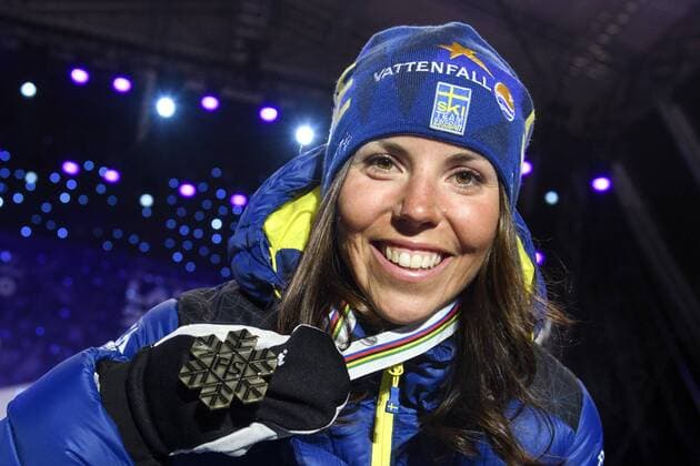 170225 Charlotte Kalla, (SWE), Bronze Langlauf - Siegerehrung - Nordische SKI WM in Lahti.  Copyright: CARLxSANDIN BB170225CS178
