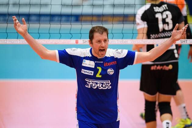 26.02.2017, Bayer Sporthalle, Wuppertal Volleyball, Bundesliga Männer Maenner, Normalrunde, Solingen Volleys vs. Berlin Recycling Volleys Huib den Boer ( 2 Solingen)