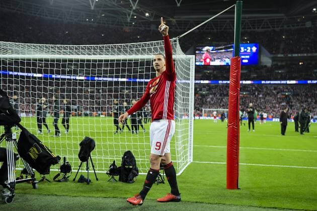 170226 Manchester Uniteds Zlatan Ibrahimovic Jubel - Finale League Cup ENG - Manchester United ManU - FC Southampton den 26 februar 2017 in London.  Copyright: JOELxMARKLUND BB170226JM076