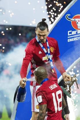 170226 Manchester Uniteds Zlatan Ibrahimovic - Ashley Young - - League Cup - Manchester United ManU och Southampton den 26 februar 2017 in London.  Copyright: JOELxMARKLUND BB170226JM093