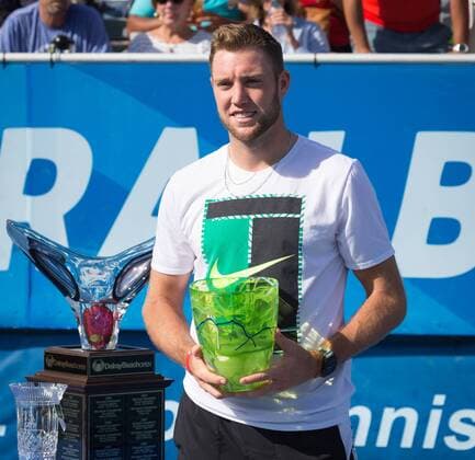 February 26, 2017: Jack Sock, of the United States, poses with his championship trophy of the 2017 Delray Beach Open professional tennis tournament, played at the Delray Beach Stadium & Tennis Center in Delray Beach, Florida, USA. CSM. Tennis 2017: ATP Tennis Herren Delray Beach Open FEB 26 - ZUMAc04_ 20170226_zaf_c04_008 Copyright: xMarioxHoubenx
