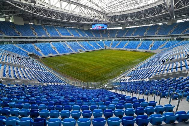 ST PETERSBURG, RUSSIA - FEBRUARY 27, 2017: Zenit Arena Stadium. The FIFA inspection committee is satisfied with the stadium s readiness to host 2017 FIFA Confederations Cup and 2018 FIFA World Cup WM Weltmeisterschaft Fussball matches. Alexander Demianchuk TASS  TS042CC2