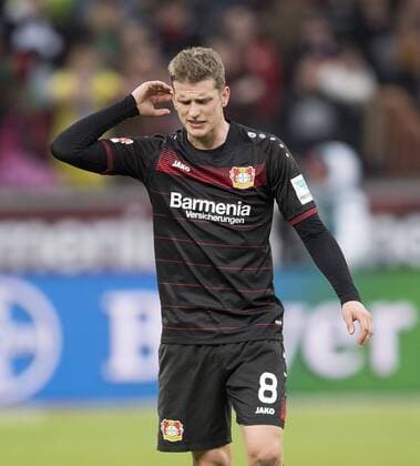 Lars BENDER (LEV) wuetend, Fussball 1. Bundesliga 22. Spieltag, Bayer 04 Leverkusen (LEV) - 1. FSV Mainz 05 (MZ), am 25.02.2017 in Leverkusen Deutschland.