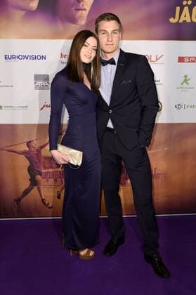 Thomas Röhler mit Freundin Lucia Schauerhammer bei der Weltpremiere des Imagefilms Urban Records zur Leichtathletik-EM Berlin 2018 im Zoo Palast. Berlin, 27.02.2017 Foto:xF.xKernx xFuturexImage