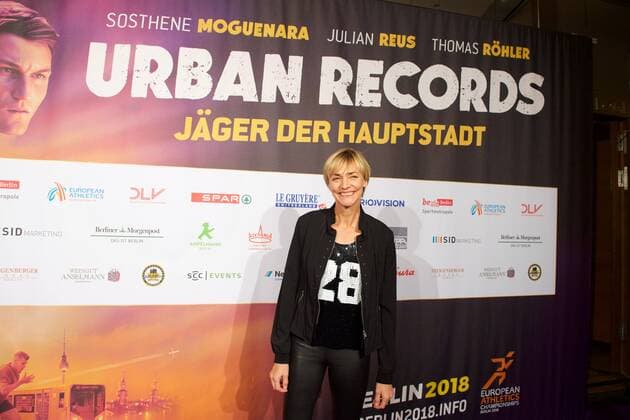 Leichtathletik Berlin 27.02.2017 BEM 2018 Leichtathletik EM 2018 in berlin Weltpremiere von Urban Records Image Film Zoo Palast Berlin Heike Drechsler ehemalige Weitspringern