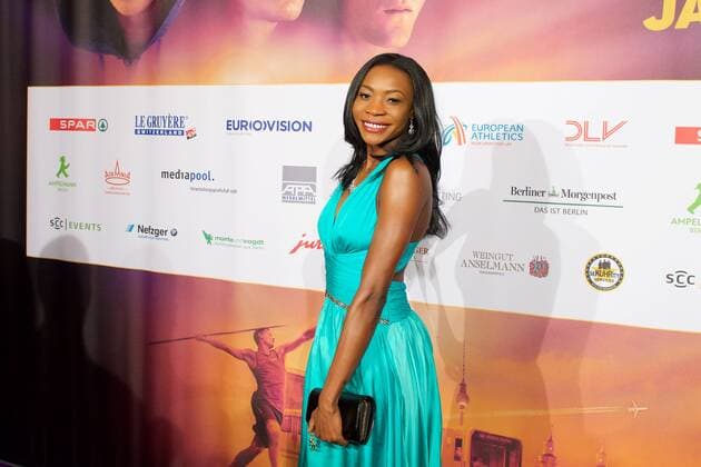 Leichtathletik Berlin 27.02.2017 BEM 2018 Leichtathletik EM 2018 in berlin Weltpremiere von Urban Records Image Film Zoo Palast Berlin Sosthene Moguenara Weitsprung