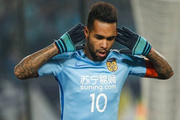 NANJING, CHINA - MARCH 01: Alex Teixeira 10 of Jiangsu Suning celebrates after a goal during the AFC Champions League 2017 Group H match between Jiangsu Suning and Adelaide United at Nanjing Olympic Sports Centre on March 1, 2017 in Nanjing, Jiangsu Province of China.  Copyright: xVCGx CFP500824769 