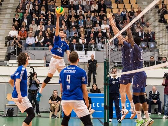 Volleyball Champions League 4th round: VfB Friedrichshafen vs Paris Volley, 01.03.2017 David SOSSENHEIMER (VfB Friedrichshafen, 5) Volleyball Champions League 4th round: VfB Friedrichshafen vs Paris Volley am 01.03.2017 in der ZF Arena, Friedrichshafen, Germany xUSx