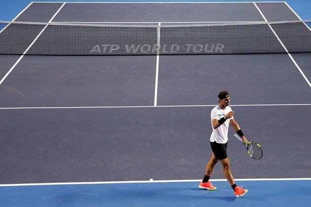 Spanish tennis player Rafa Nadal returns the ball to Japanese Yoshihito Nishioka during their Mexico Tennis Open match in Acapulco, Mexico, 02 March 2017. MEXICO TENNIS OPEN !ACHTUNG: NUR REDAKTIONELLE NUTZUNG!  Copyright: xJoséxMéndezx MEX001 20170303-636241058786761608