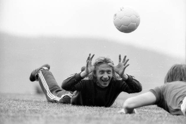 WM 1974, Schottland im Sporthotel Erbismühle in Weilrod, Denis Law