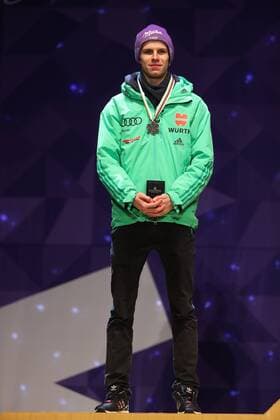 NORDIC SKIING - FIS WC Lahti 2017 LAHTI,FINLAND,03.MAR.17 - NORDIC SKIING, Ski jumping Skispringen Ski nordisch - FIS Nordic World Ski Championships, large hill, men, award ceremony. Image shows Andreas Wellinger (GER). GEPAxpictures xDanielxGoetzhaber