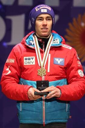 NORDIC SKIING - FIS WC Lahti 2017 LAHTI,FINLAND,03.MAR.17 - NORDIC SKIING, Ski jumping Skispringen Ski nordisch - FIS Nordic World Ski Championships, large hill, men, award ceremony. Image shows Stefan Kraft (AUT). GEPAxpictures xDanielxGoetzhaber