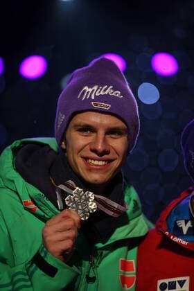 NORDIC SKIING - FIS WC Lahti 2017 LAHTI,FINLAND,03.MAR.17 - NORDIC SKIING, Ski jumping Skispringen Ski nordisch - FIS Nordic World Ski Championships, large hill, men, award ceremony. Image shows Andreas Wellinger (GER). kewords: medal. GEPAxpictures xDanielxGoetzhaber
