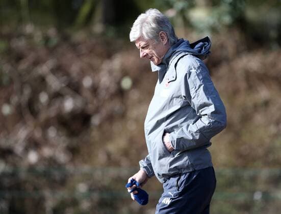 Arsenal s Arsene Wenger looks on during training at London Colney, London. Picture date March 6th, 2017 Pic David Klein Sportimage EDITORIAL USE ONLY. No use with unauthorised audio, video, data, fixture lists, club league logos or live services. Online in-match use limited to 120 images, no video emulation. No use in betting, games or single club league player publications.