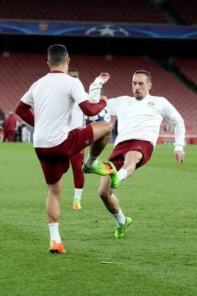 Thiago Alcantara (FC Bayern Muenchen 6) Franck Ribery (FC Bayern Muenchen 7), Abschlusstraining, Arsenal FC - FC Bayern Muenchen , UEFA Champions League, Achtelfinale, Fussball, 06.03.2017, London Copyright: xLangerx xEibner-Pressefotox EP_HLR