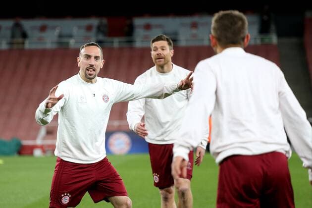 Franck Ribery (FC Bayern Muenchen 7) Xabi Alonso (FC Bayern Muenchen 14) Rafinha (FC Bayern Muenchen 13), Abschlusstraining, Arsenal FC - FC Bayern Muenchen , UEFA Champions League, Achtelfinale, Fussball, 06.03.2017, London Copyright: xLangerx xEibner-Pressefotox EP_HLR