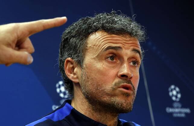 FC Barcelona Barca s head coach, Luis Enrique, reacts during a press conference PK Pressekonferenz at the end of a training session at the Joan Gamper facilities in Barcelona, northeastern Spain, 07 March 2017. FC Barcelona will face PSG in a UEFA Champions League round of 16 second leg match at the Camp Nou stadium on 08 May. Press conference of Luis Enrique !ACHTUNG: NUR REDAKTIONELLE NUTZUNG!  Copyright: xALBERTOxESTEVEZx GRA076 20170307-636244946941677055