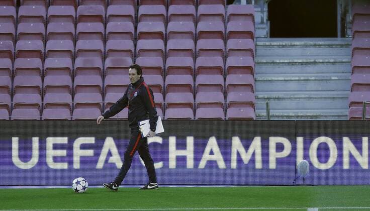 Fußball, CL, Paris St. Germain Training Paris Saint Germain s Spanish head coach Unai Emery during the training of the team held at Camp Nou stadium in Barcelona, northeastern Spain, 07 March 2017. FC Barcelona Barca will face PSG in a UEFA Champions League round of 16 second leg match at the Camp Nou stadium on 08 May. TRAINING OF PARIS SAINT GERMAIN !ACHTUNG: NUR REDAKTIONELLE NUTZUNG!  Copyright: xALBERTOxESTEVEZx 20170307-636245116921025836