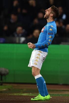 Fußball, CL, SSC Neapel - Real Madrid Dries Mertens Napoli Goal celebration Napoli 07-03-2017 Stadio San Paolo Uefa Champions League 2016 2017 Round of 16 SSC Napoli - Real Madrid AndreaxStaccioli