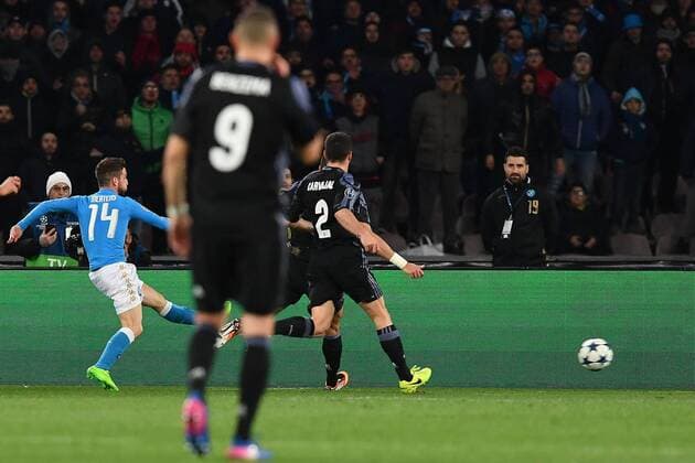 Fußball, CL, SSC Neapel - Real Madrid As Napoli 07 03 2017 - Champions League SSC Napoli-Real Madrid gol Dries Mertens 