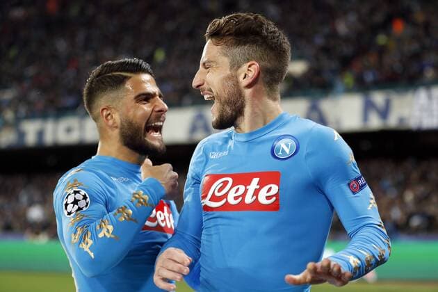 Fußball, CL, SSC Neapel - Real Madrid (L-R) Lorenzo Insigne of SSC Napoli, Dries Mertens of SSC Napoliduring the UEFA Champions League round of 16 match between SSC Napoli and Real Madrid on March 07, 2017 at the Stadio San Paolo in Naples, Italy SSC Napoli v Real Madrid UEFA Champions League 2016 2017 xVIxxIVx 7277622