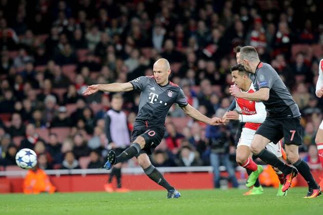 Arjen Robben (FC Bayern Muenchen 10) beim Torschuss zum 1:2, Arsenal FC - FC Bayern Muenchen, UEFA Champions League, Achtelfinale, Fussball, 07.03.2017, London Copyright: xLangerx xEibner-Pressefotox EP_HLR