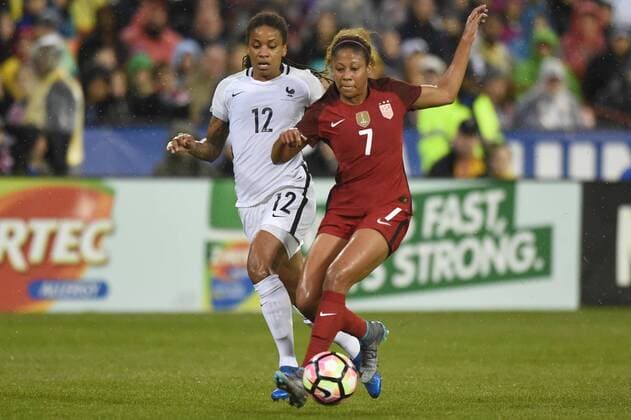MAR 07, 2017: USA s Casey Short (7) battles France s Amel Majri (22) during the match between the women s national teams of USA and France at the SheBelieves Cup at RFK Stadium in Washington DC. The US team was defeated by the French 3-0 and the French team went on to win the tournament. CSM SOCCER 2017: USA vs France MAR 07 - ZUMAcjm_ 20170307_zaf_cjm_030 Copyright: xJohnxMiddlebrookx