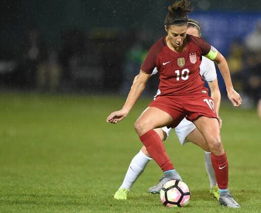 MAR 07, 2017: USA s team captain Carli Lloyd (10) handles the ball during the match between the women s national teams of USA and France at the SheBelieves Cup at RFK Stadium in Washington DC. The US team was defeated by the French 3-0 and the French team went on to win the tournament. CSM SOCCER 2017: USA vs France MAR 07 - ZUMAcjm_ 20170307_zaf_cjm_054 Copyright: xJohnxMiddlebrookx