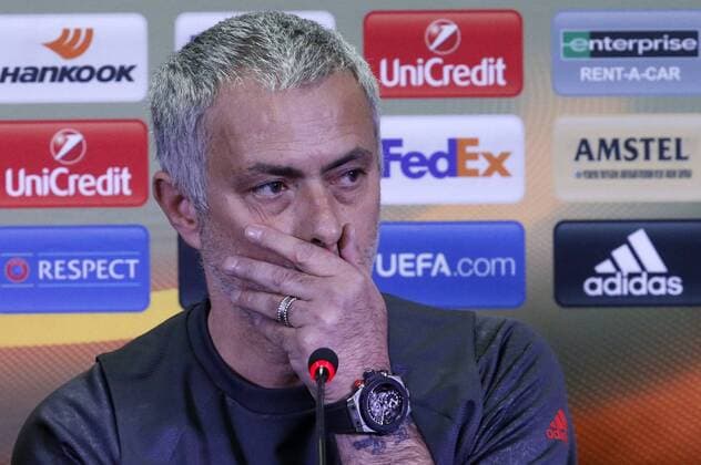 ROSTOV-ON-DON, RUSSIA - MARCH 8, 2017: Manchester United ManU s head coach Jose Mourinho attends a press conference PK Pressekonferenz ahead of their 2016-17 UEFA Europa League Round of 16, 1st leg football match against FC Rostov. Valery Matytsin TASS  TS043983