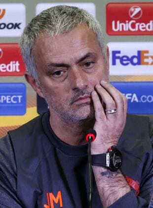 ROSTOV-ON-DON, RUSSIA - MARCH 8, 2017: Manchester United ManU s head coach Jose Mourinho attends a press conference PK Pressekonferenz ahead of their 2016-17 UEFA Europa League Round of 16, 1st leg football match against FC Rostov. Valery Matytsin TASS  TS043984