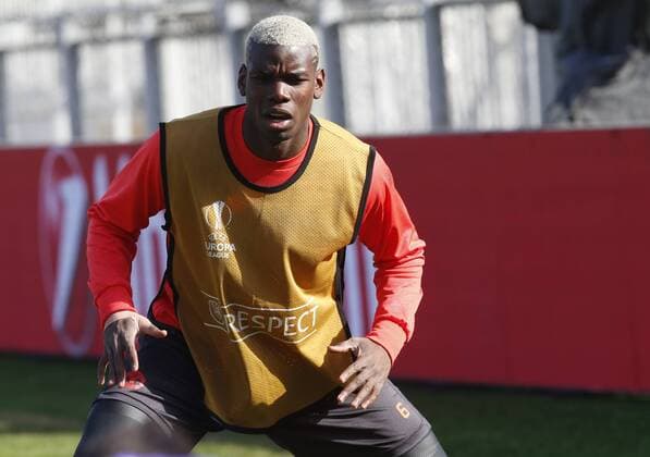 ROSTOV-ON-DON, RUSSIA - MARCH 8, 2017: Manchester United ManU s Paul Pogba during a training session ahead of their 2016-17 UEFA Europa League Round of 16, 1st leg football match against FC Rostov. Valery Matytsin TASS  TS04398B