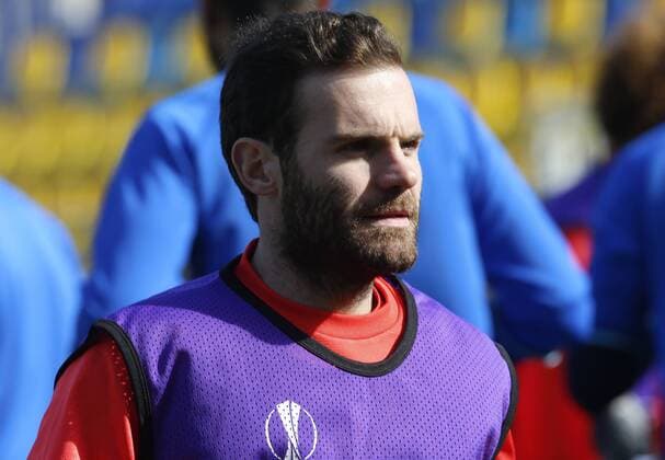 ROSTOV-ON-DON, RUSSIA - MARCH 8, 2017: Manchester United ManU s Juan Mata during a training session ahead of their 2016-17 UEFA Europa League Round of 16, 1st leg football match against FC Rostov. Valery Matytsin TASS  TS043992