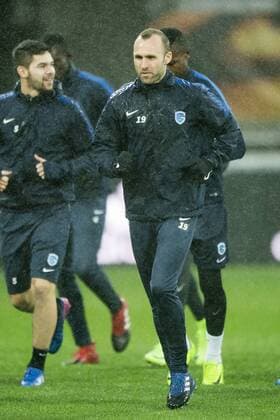Genk s Thomas Buffel pictured in action during a training session of Belgian soccer team KRC Genk, Wednesday 08 March 2017, in Gent. Tomorrow Gent is playing a first-leg game of 1 8 finals of the Europa League competition against Belgian club KRC Genk. JASPERxJACOBS  x05060938x