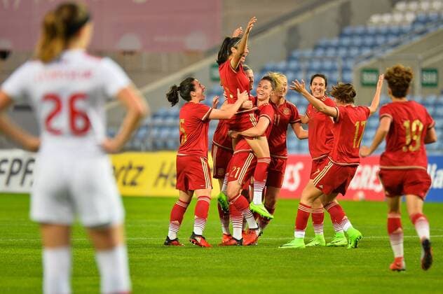 Fußball, Damen, Spanien gewinnt Algarve Cup Torjubel Spanien Faro, Portugal, 08.03.2017, Fussball, Algarve Cup 2017, Spanien - Kanada, xKLx