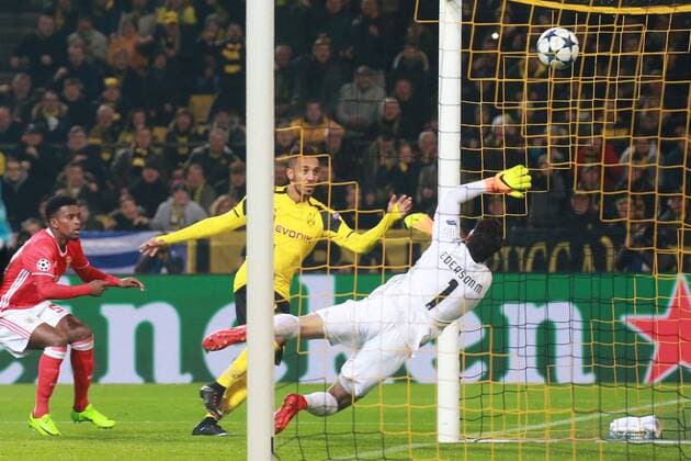 08.03.2017, xkvx, Fussball Champions League, Borussia Dortmund - Benfica Lissabon, emspor, v.l. Goal scored, Tor zum 1:0 durch Pierre-Emerick Aubameyang (BVB Borussia Dortmund) Dortmund