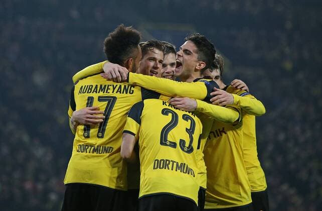 08.03.2017, Fussball Champions-League 2016 2017, Achtelfinale, Borussia Dortmund - Benfica Lissabon, im Signal-Iduna-Park Dortmund. Jubel Dortmund zum Tor zum 4:0 