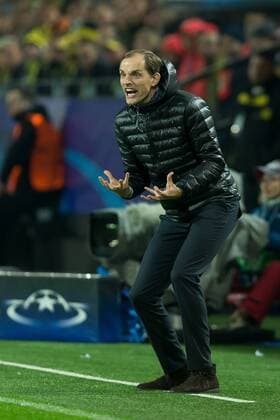 Dortmund, Germany 08.03.2017, UEFA Champions League - 2016 17 Season, Round of 16, Second leg, BV Borussia Dortmund - Benfica Lissabon, Trainer Thomas Tuchel (BVB) gestikuliert, schreit ( DeFodi001