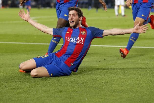 Sergi Roberto of FC Barcelonaduring the UEFA Champions League round of 16 match between FC Barcelona Barca and Paris Saint Germain on March 08, 2017 at the Camp Nou stadium in Barcelona, Spain. FC Barcelona v Paris Saint Germain UEFA Champions League 2016 2017 xVIxxIVx 7286439