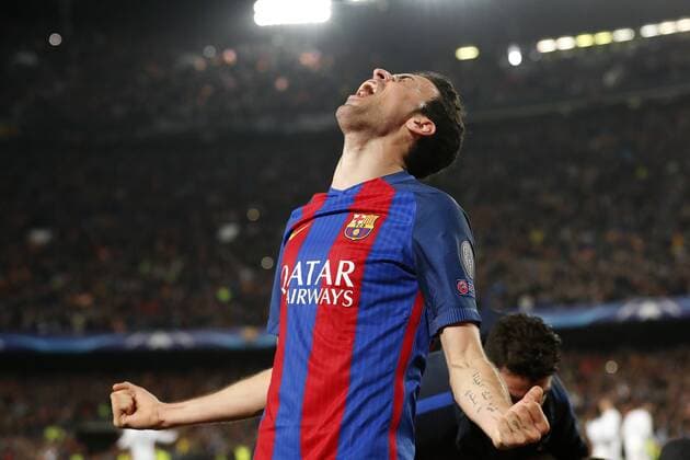 Sergio Busquets of FC Barcelonaduring the UEFA Champions League round of 16 match between FC Barcelona Barca and Paris Saint Germain on March 08, 2017 at the Camp Nou stadium in Barcelona, Spain. FC Barcelona v Paris Saint Germain UEFA Champions League 2016 2017 xVIxxIVx 7286442