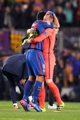 Fußball, CL, FC Barcelona - Paris St. Germain 01 Marc Andre ter Stegen (bar) - Jubel Fußball: FC Barcelona vs Paris St. Germain (PSG) - Champions League - 08 03 2017 AnthonyBIBARD FEP Panoramic 