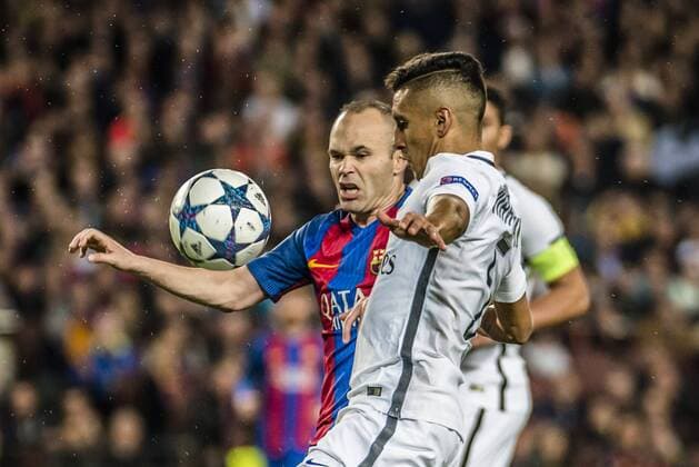 Fußball, CL, FC Barcelona - Paris St. Germain March 8, 2017 - Barcelona, Catalonia, Spain - FC Barcelona Barca midfielder A. INIESTA in action during the Champions League match between FC Barcelona and Paris Saint-Germain at the Camp Nou stadium in Barcelona FC Barcelona 6:1 Paris Saint-Germain - Champions League - ZUMAo105 20170308_zap_o105_103 Copyright: xMatthiasxOesterlex